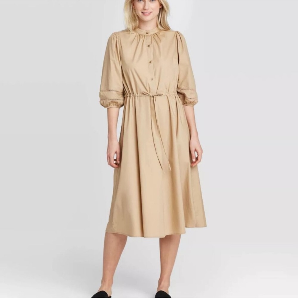 Who What Wear Tan Midi Dress